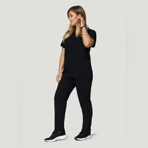Mandala Scrubs - Black Straight Leg Pants (L)